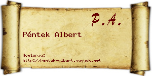 Péntek Albert névjegykártya