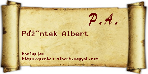 Péntek Albert névjegykártya