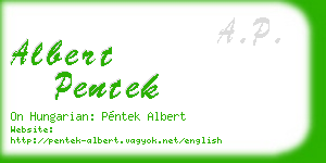 albert pentek business card
